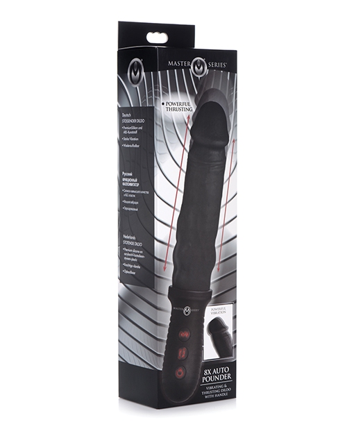 Shop Master Series 8X Auto Pounder Vibrating & Thrusting Dildo w/Handle - Black online