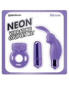Shop Neon Luv Touch Vibrating Couples Kit - Purple online