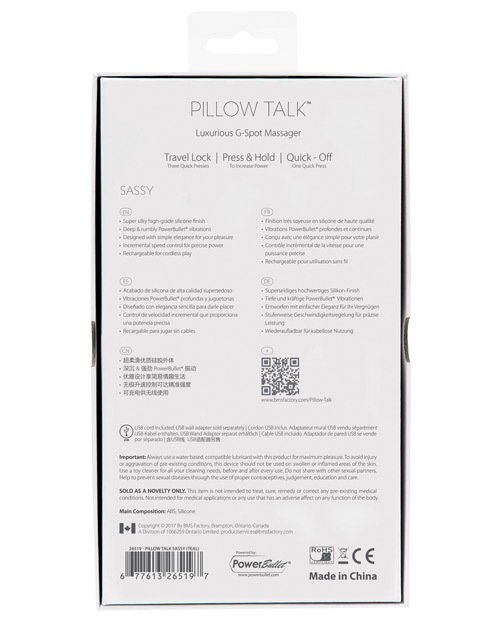Order Pillow Talk Sassy G Spot Vibrator - Pink online