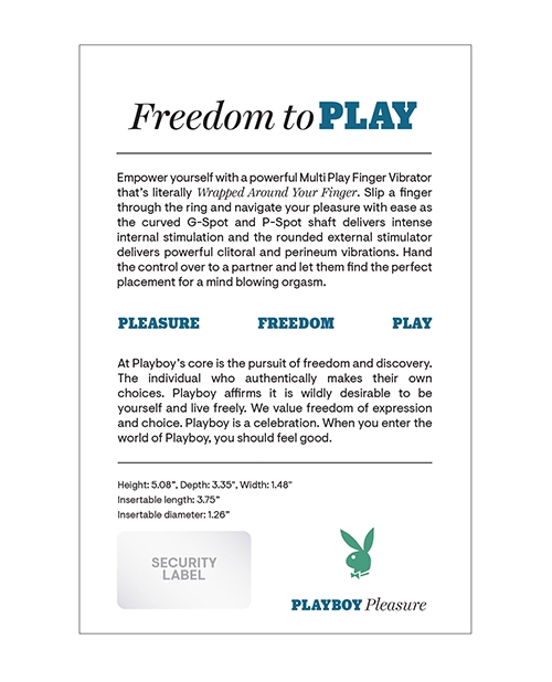 Buy Playboy Pleasure Wrapped Around My Finger Multi Play Vibrator - Dark Teal