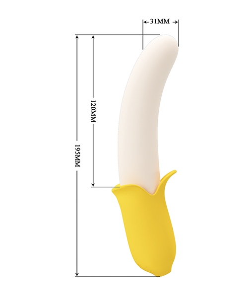 Shop Pretty Love Banana Geek Thrusting Vibrator - Yellow