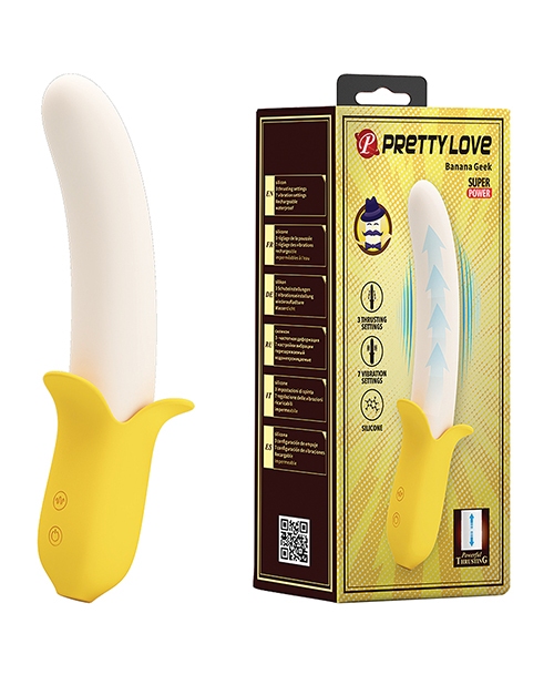 Order Pretty Love Banana Geek Thrusting Vibrator - Yellow