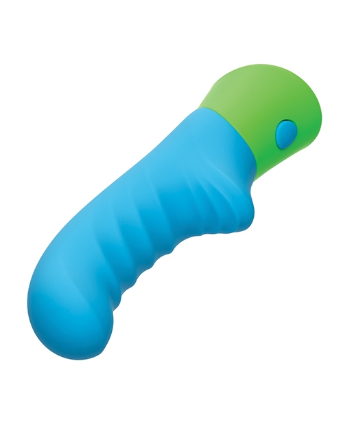 Rave Ridged-G Massager w/Rippled Shaft & Stimulator - Blue/Green for sale