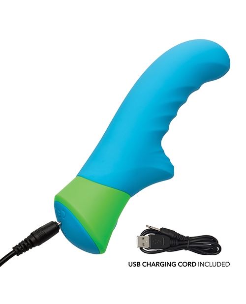 Buy Rave Rave Ridged-G Massager w/Rippled Shaft & Stimulator - Blue/Green