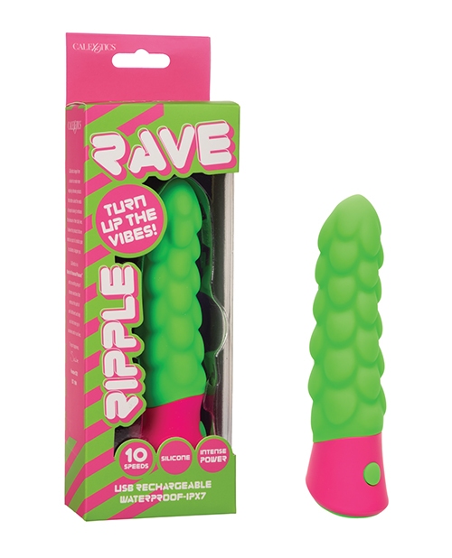 Shop Rave Ripple Vibrator - Green/Pink online