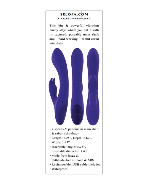 Shop Selopa Poseable Bunny Rabbit Vibrator - Purple