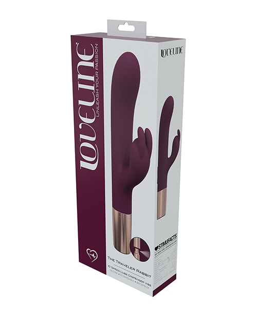 Shop Shots Loveline Traveler Rabbit Vibrator - Burgundy online