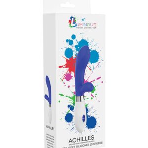 Shop Shots Luminous Achilles Silicone 10 Speed Rabbit Vibrator - Royal Blue online