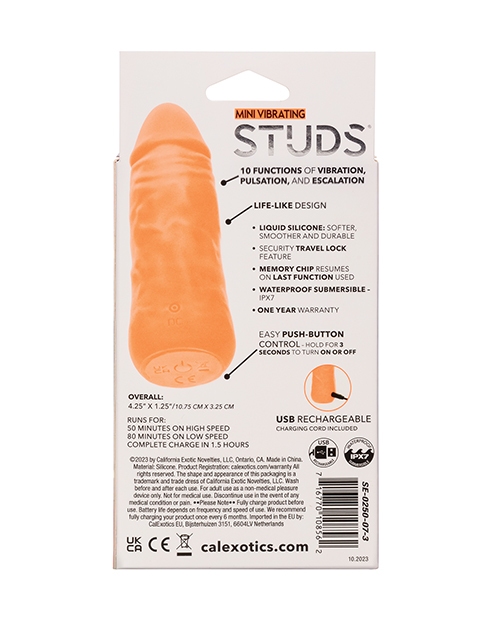 Buy Silicone Studs Mini Vibrating Studs - Orange