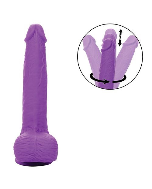 Silicone Studs Rechargeable Gyrating & Thrusting Vibrator - Purple for sale