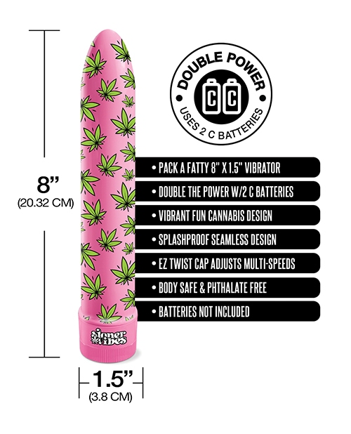 Buy Stoner Vibes Stoner Vibes Pack A Fatty Multi Speed Vibrator - Pink Kush