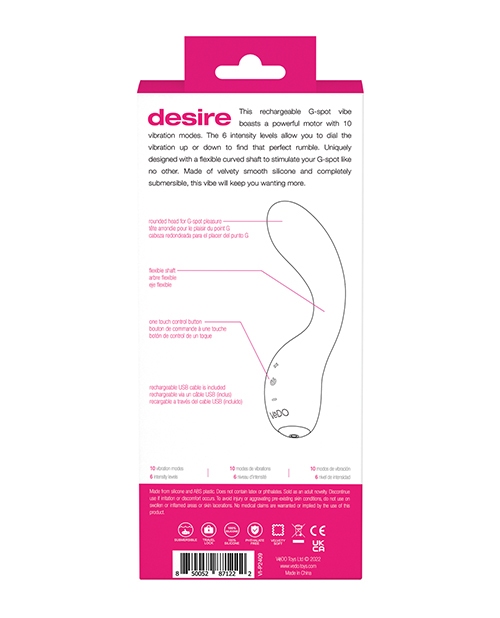 Shop VeDo Desire Rechargeable G-Spot Vibe - Pink