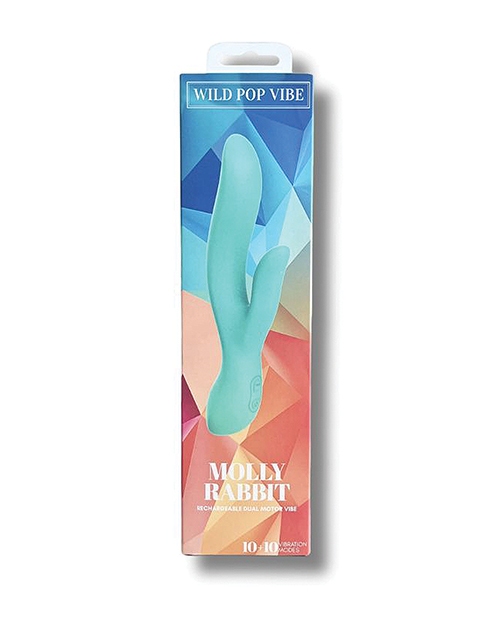 Wild Pop Vibe Molly Rabbit Dual Vibrator - Aqua for sale