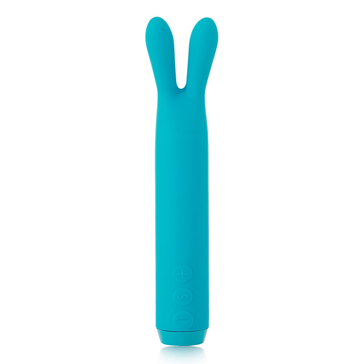 Teal Je Joue vibrator Rabbit shown in hand for scale
