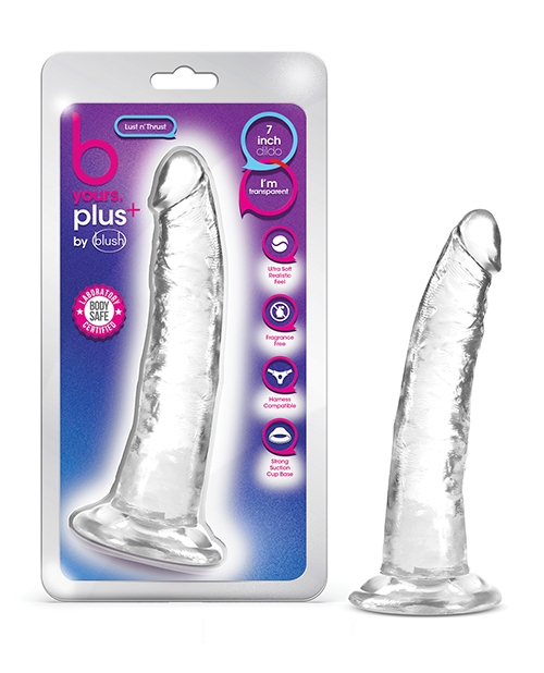 Shop Blush B Yours Plus 7" Lust n' Thrust Dildo - Clear online