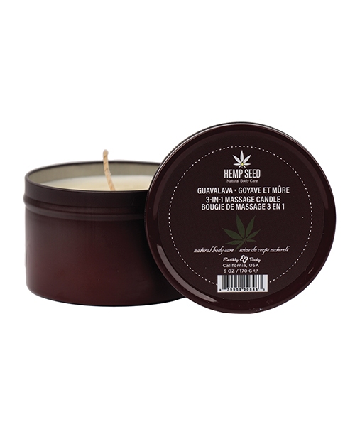 Shop earthly body suntouched hemp candle - 6 oz round tin guavalava online