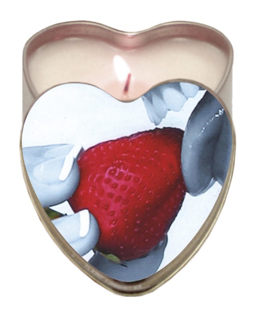 Shop earthly body suntouched hemp edible candle - 4. 7 oz heart tin strawberry online
