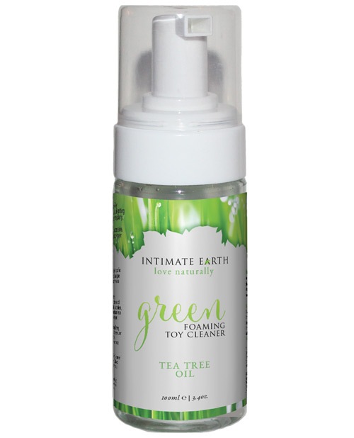 Shop intimate earth foaming toy cleaner - 100 ml green tea tree oil online
