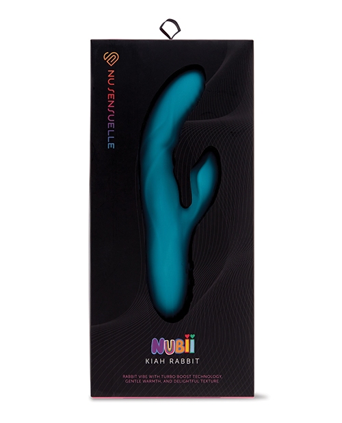 Shop nu sensuelle nubii kiah turbo boost & heating dual stim rabbit - blue online