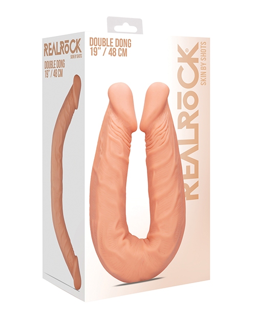 Shop shots realrock 18" double dong - flesh online