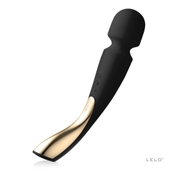 Black LELO vibrator Smart 2 Large shown in hand for scale