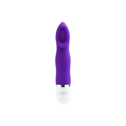 VeDO vibrator Luv Mini Indigo shown in hand for scale