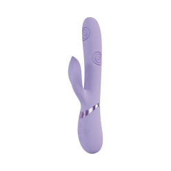 Shots vibrator VIVE Fronda Rech G-Spot TapLeaf Clit Lav shown in hand for scale