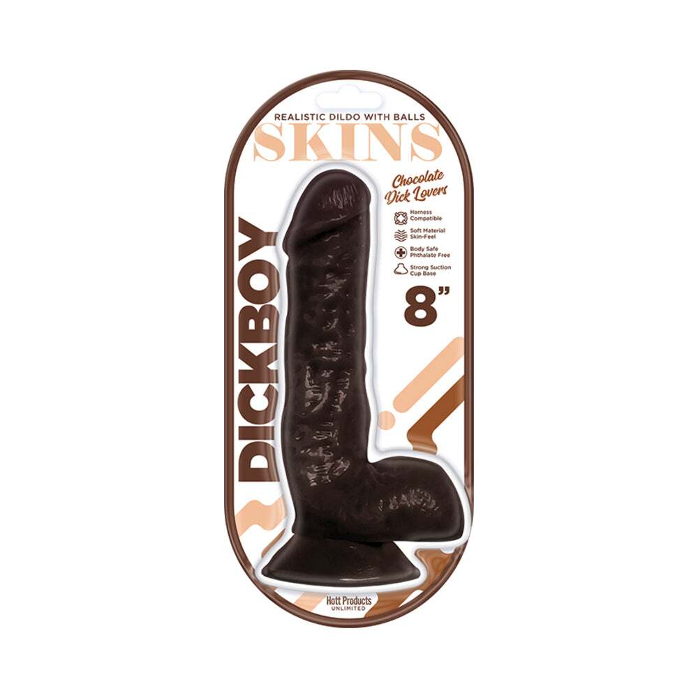8 inch Dildo by Hott Products in Brown Chocolate Cocoa shown for use by Her or Him
