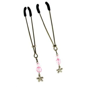Sex Kitten Tweezer Clamps Pink Flower Sexy Jewelry