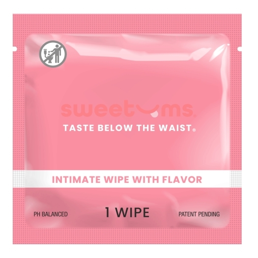 Sweetums Intimate Wipes Cherry Flavor intimate cleansers and personal cleansing care by Sweetums.