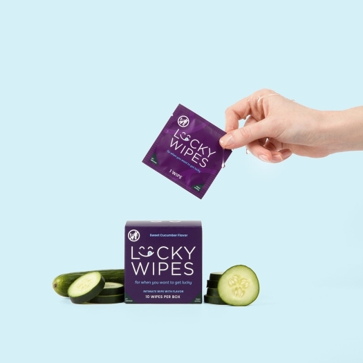 Sweetums Lucky Wipes Cucumber Flavor 10-Pack intimate cleansers and personal cleansing care by Sweetums.