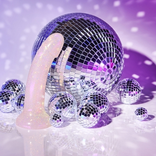 Love to Love Dildolls Extravaganza Gold Glitter dildo made by Lovely Planet on sale at herVibrators.com