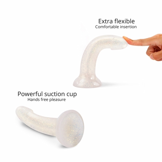 Love to Love Dildolls Extravaganza Gold Glitter dildo made by Lovely Planet on sale at herVibrators.com