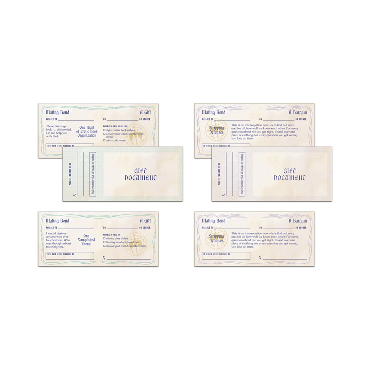 Buy  Romantasy Sex Checks:60 Certificates book for her.