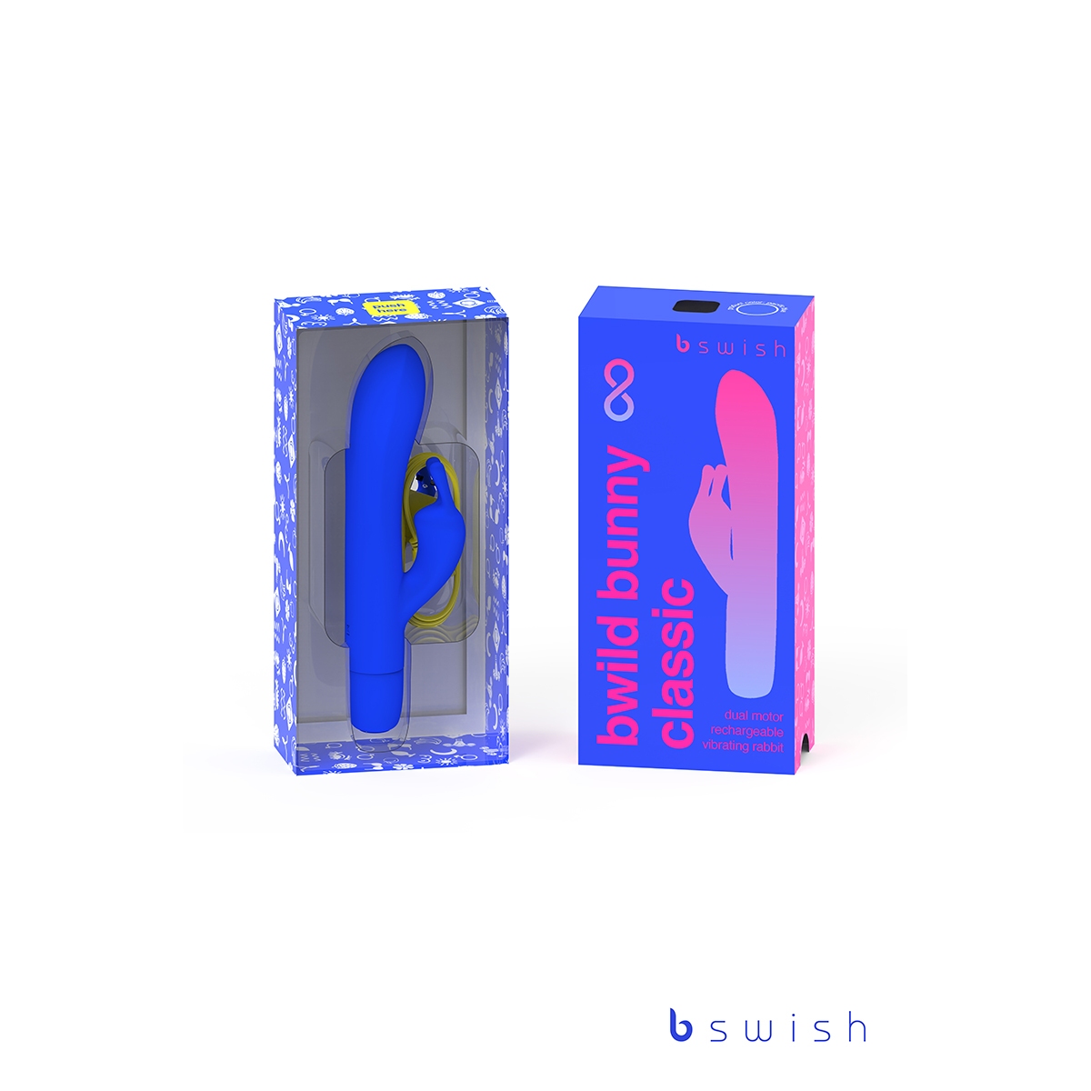 Close-up of the Blue B Swish vibrator for texture detail
