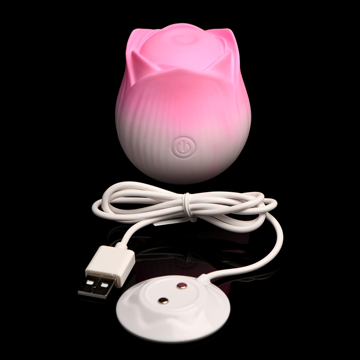 Fully assembled Pink XR Brands vibrator with smooth exterior