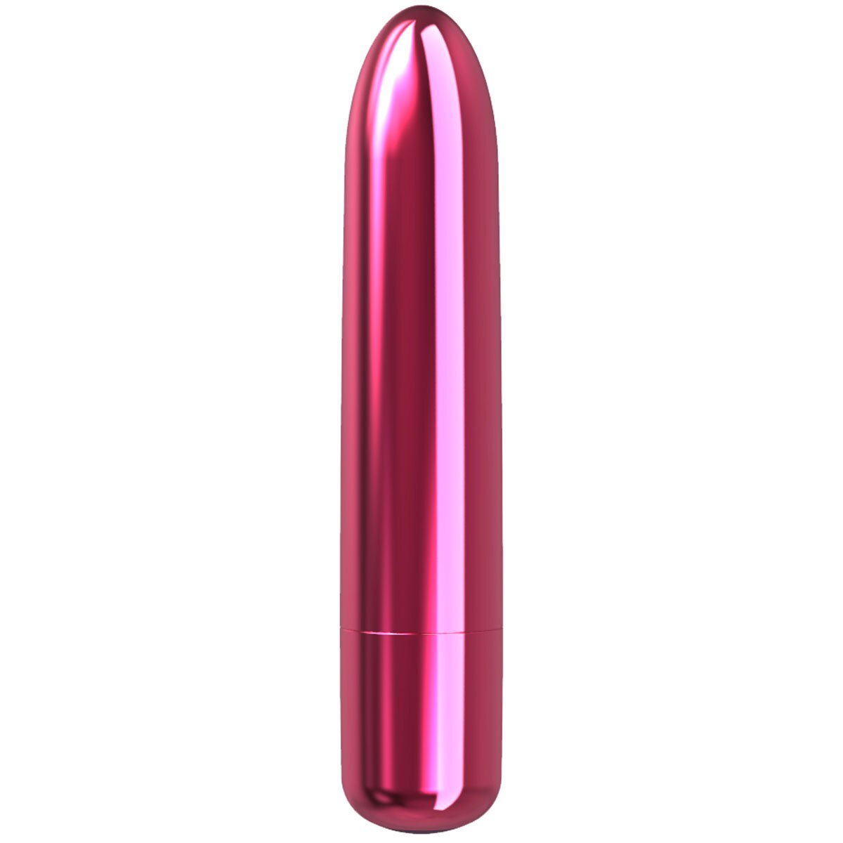 Pink BMS vibrator Point shown in hand for scale