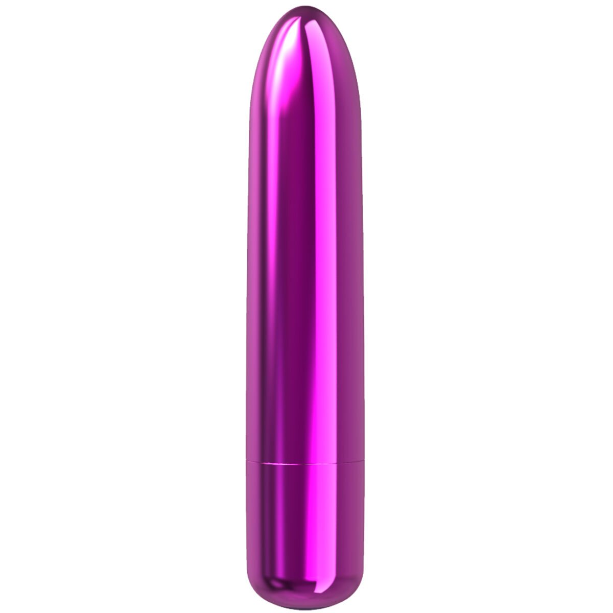 Purple BMS vibrator Point shown in hand for scale