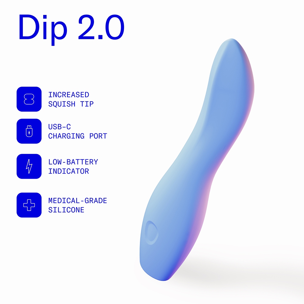 Close-up of the  Dame Products vibrator for texture detail