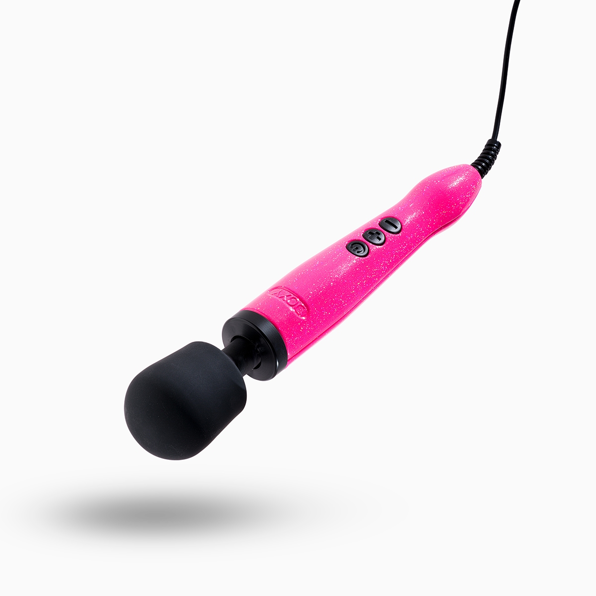 Close-up of the Hot Pink Doxy vibrator for texture detail
