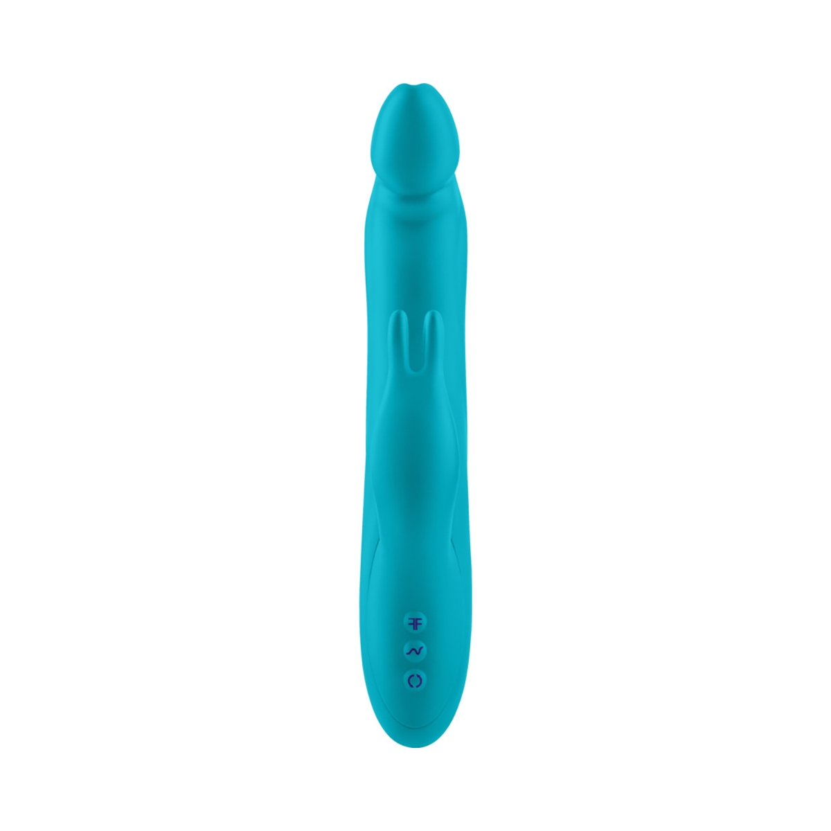 Angled view of the Turquoise Femme Funn vibrator designed for intimate use