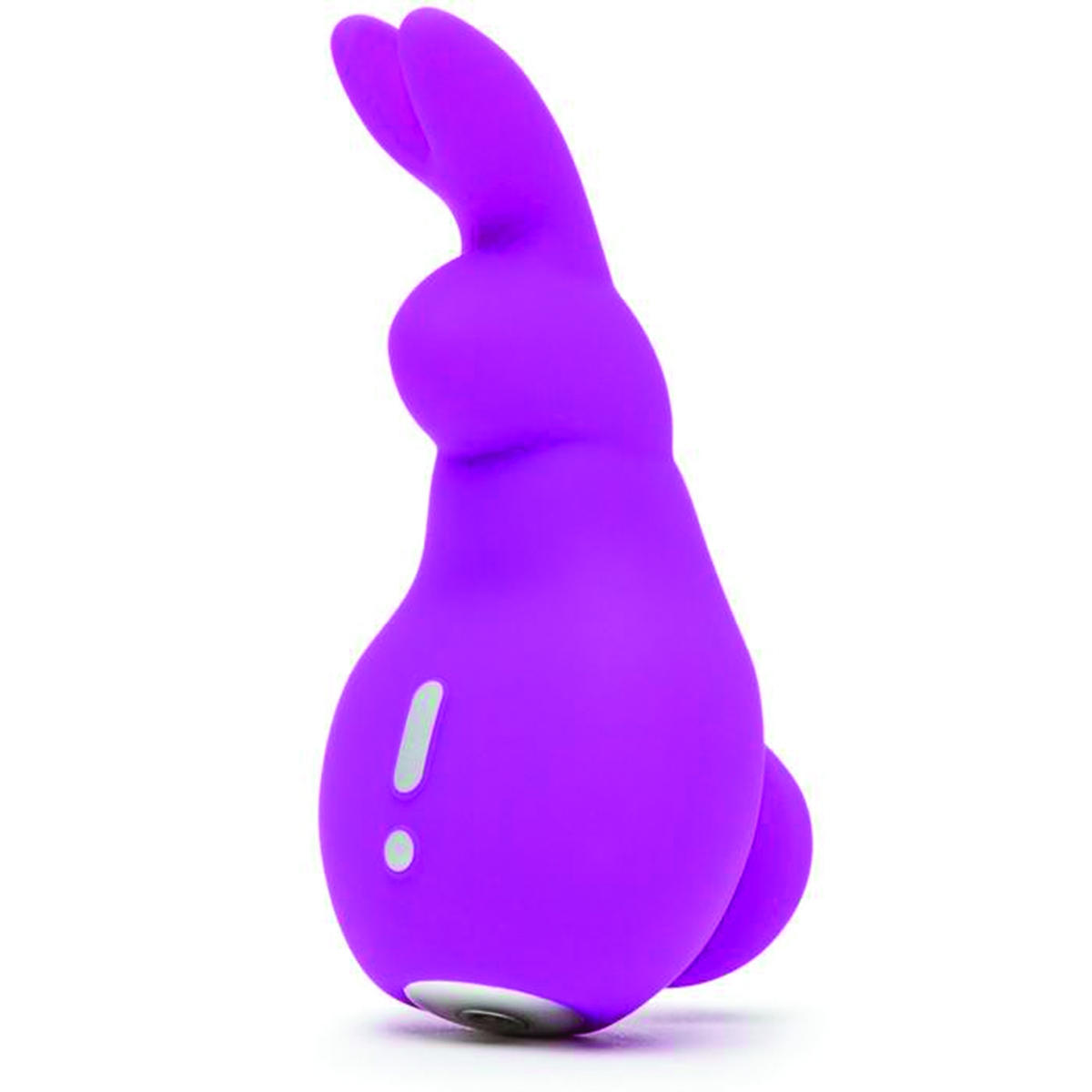 Purple Happy Rabbit vibrator Clitoral shown in hand for scale