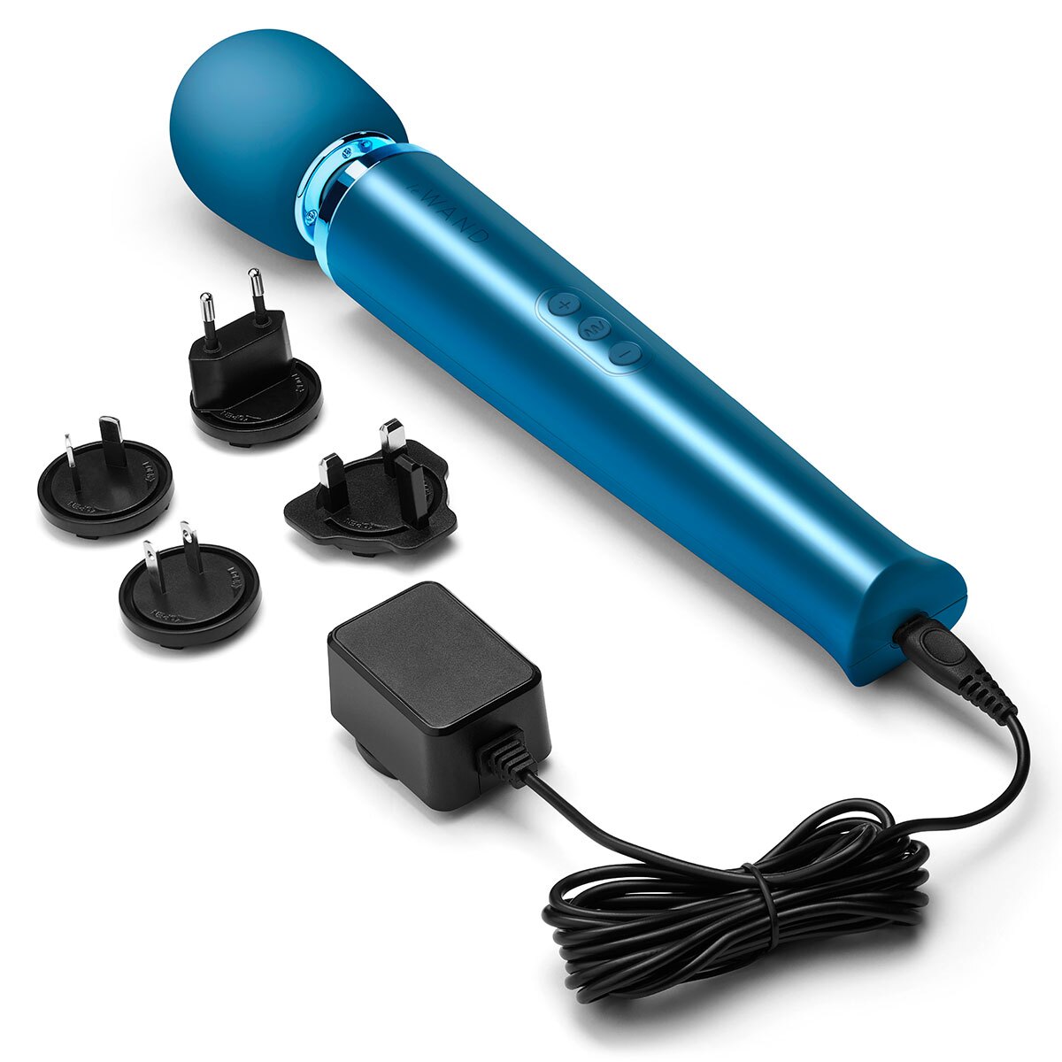 Product image of the Blue Le Wand vibrator on clean background