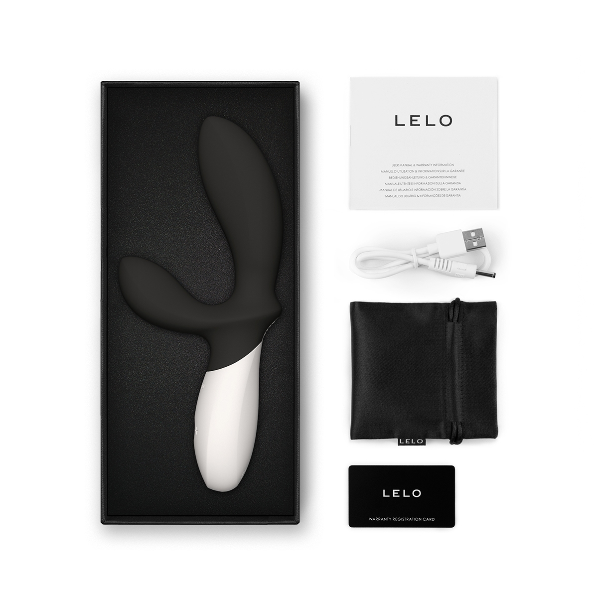 Close-up of the Black LELO vibrator for texture detail
