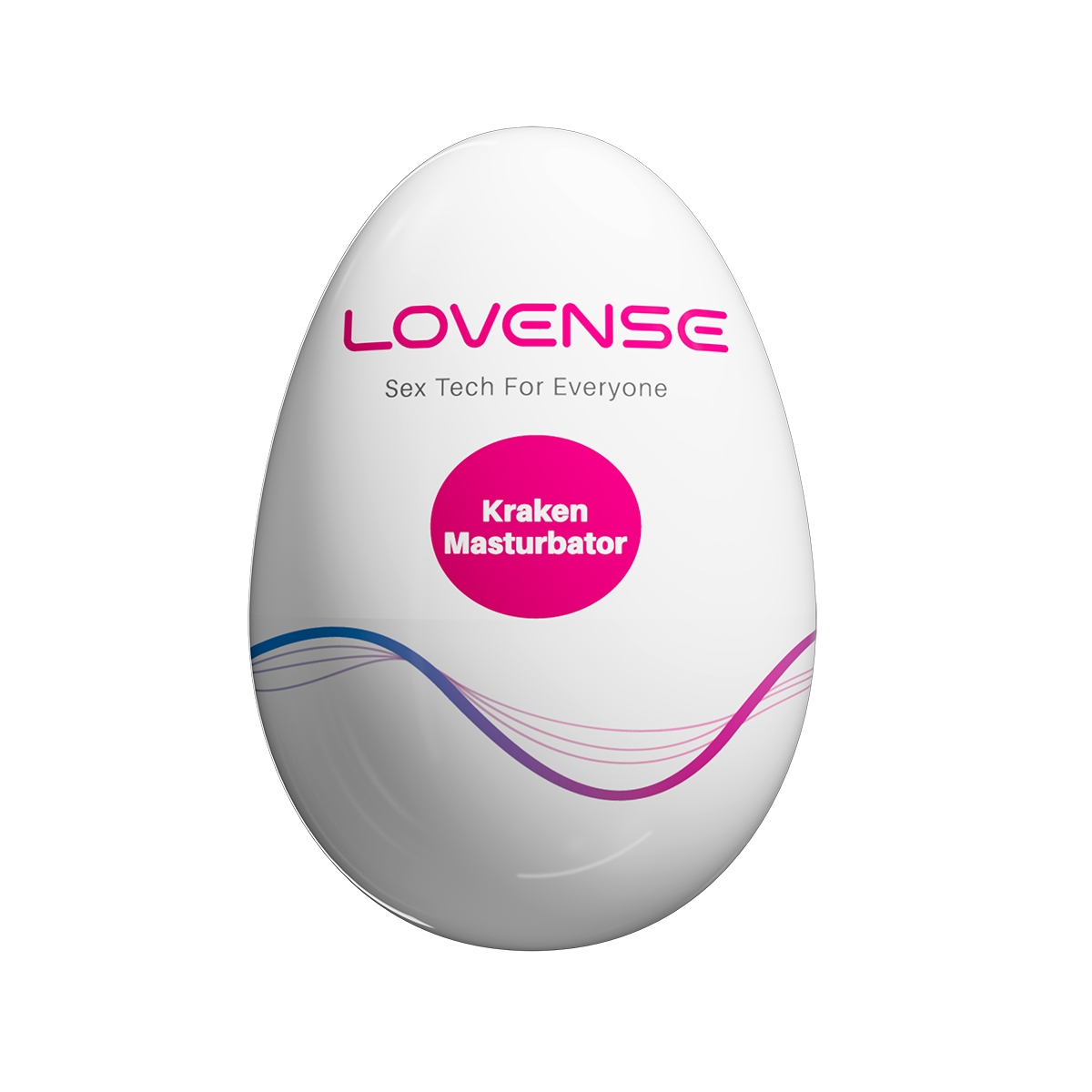 Lovense vibrator KrakenSingle Egg Masturbator shown in hand for scale