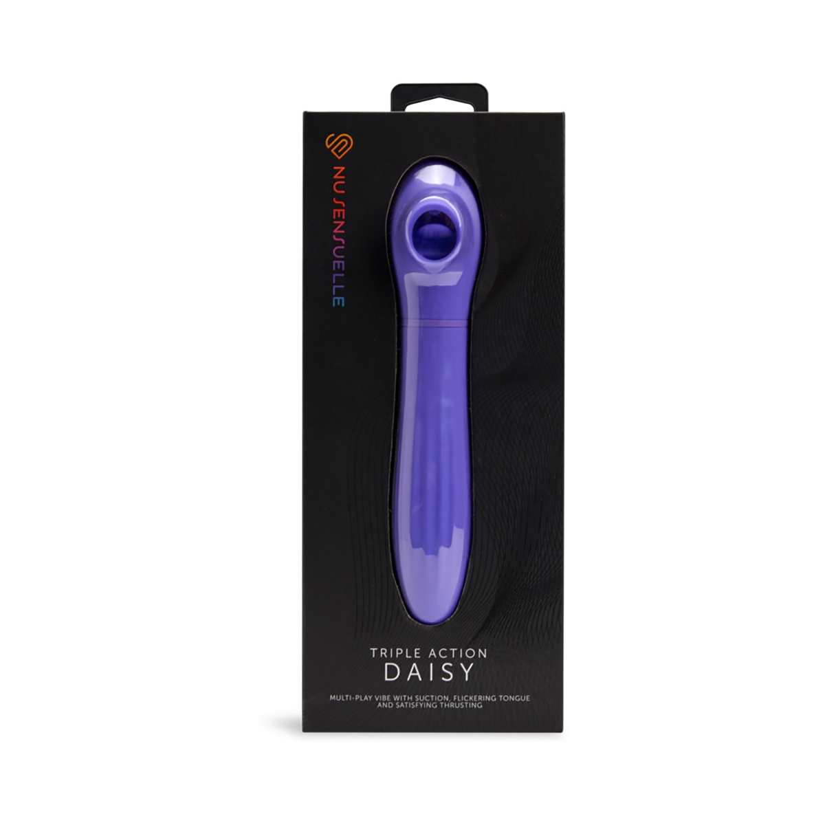 Angled view of the Violet Nu Sensuelle vibrator designed for intimate use