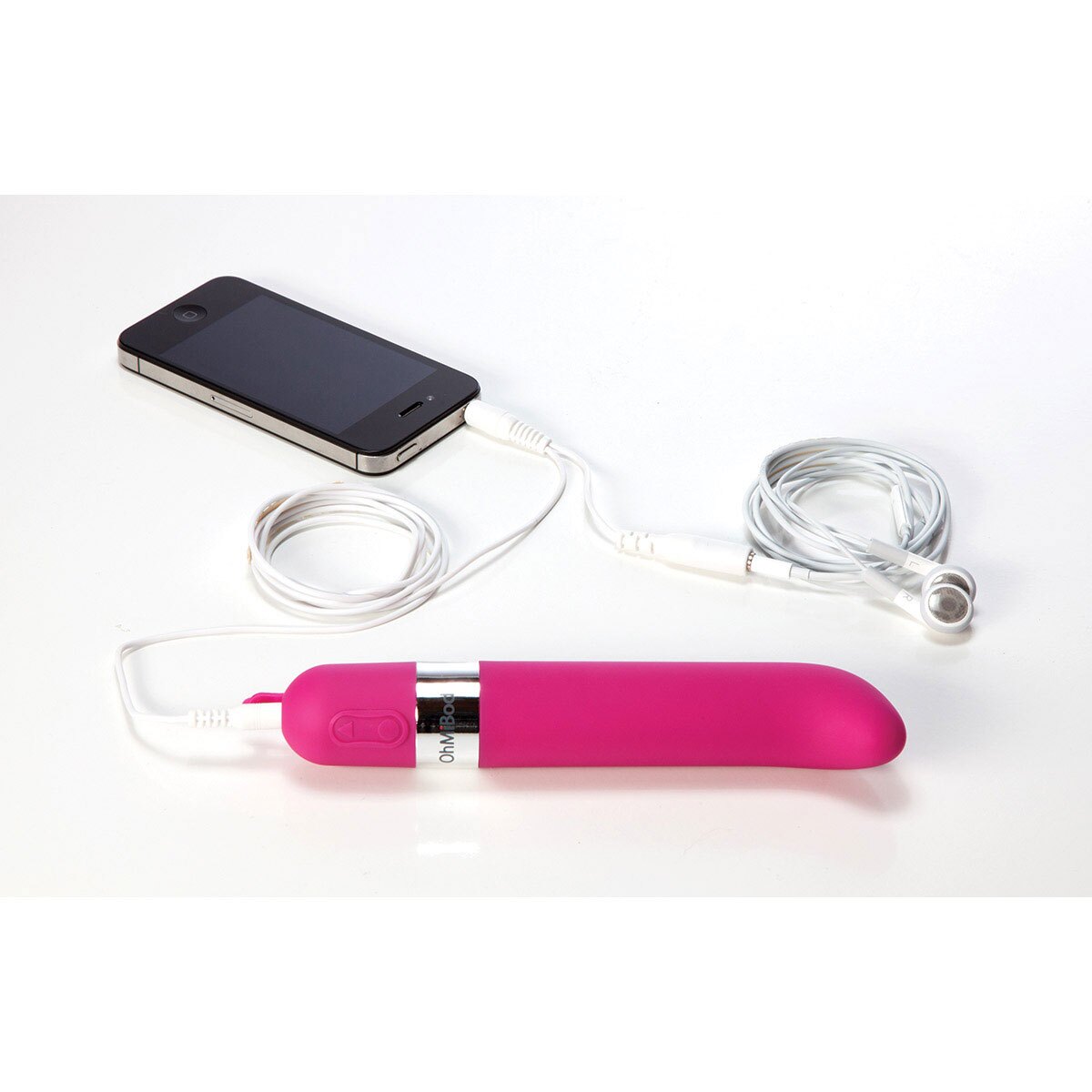 Close-up of the Pink OhMiBod vibrator for texture detail