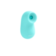 Turquoise VeDO vibrator Nami Sonic shown in hand for scale