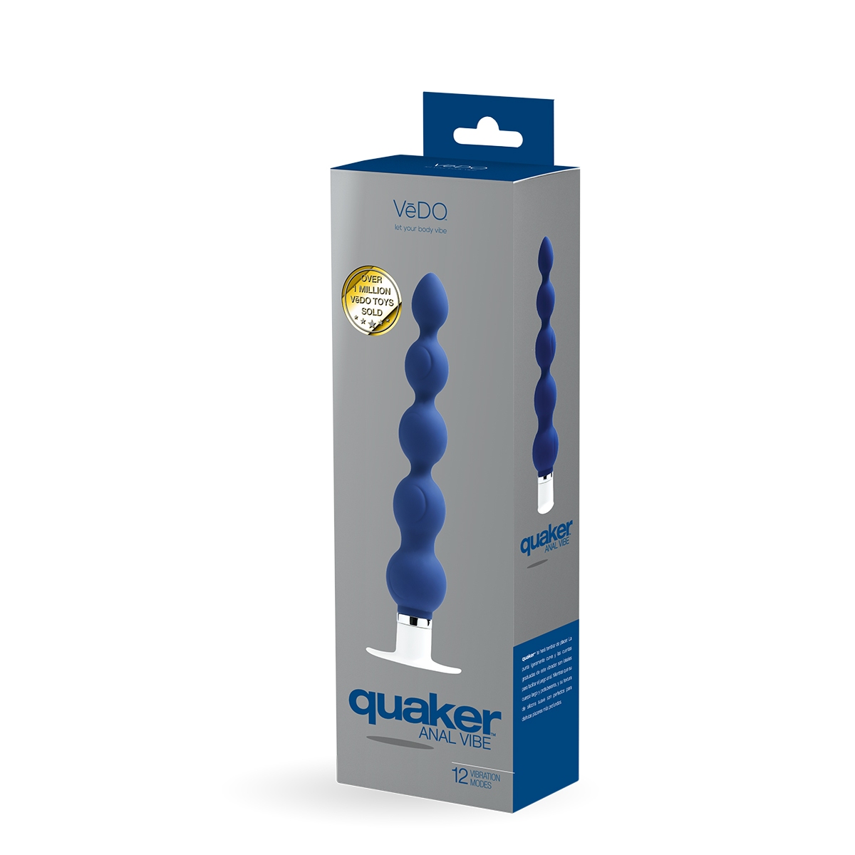 Close-up of the Blue VeDO vibrator for texture detail