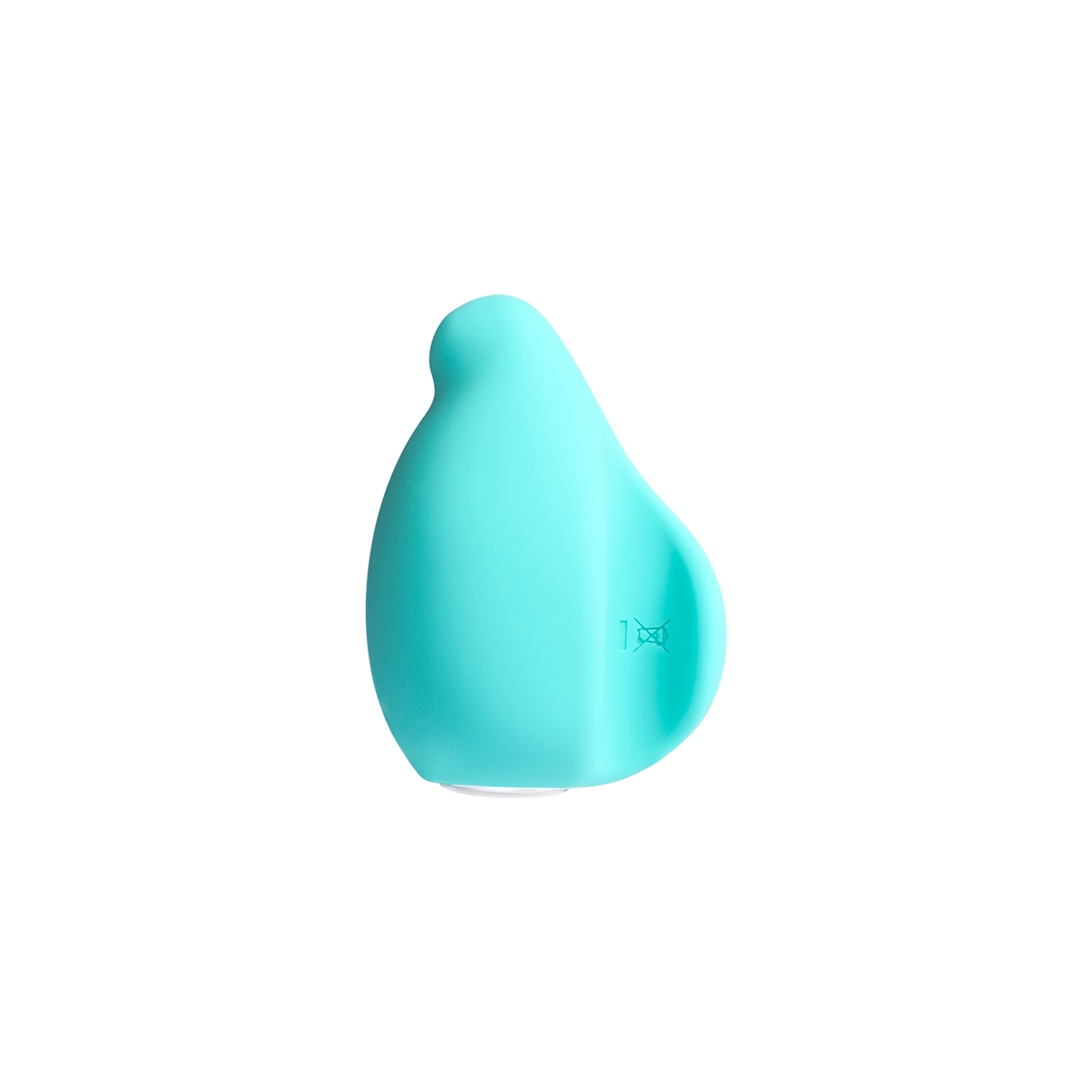 Angled view of the Turquoise VeDO vibrator designed for intimate use